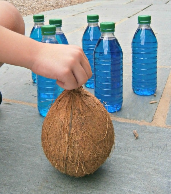 bowling with coconuts