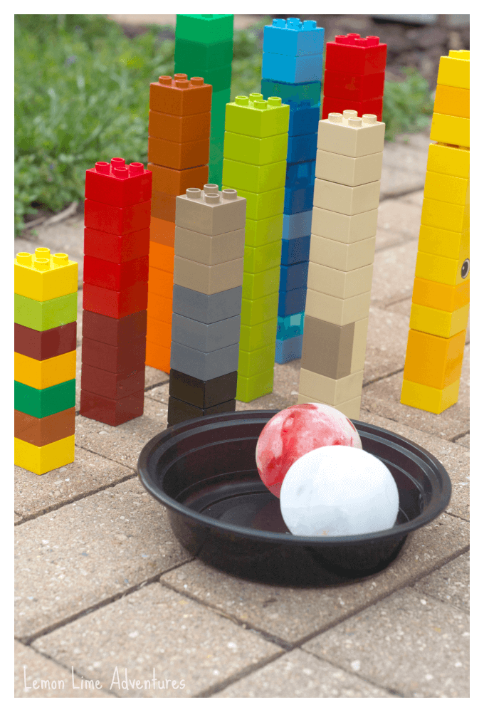 ice bowling with legos
