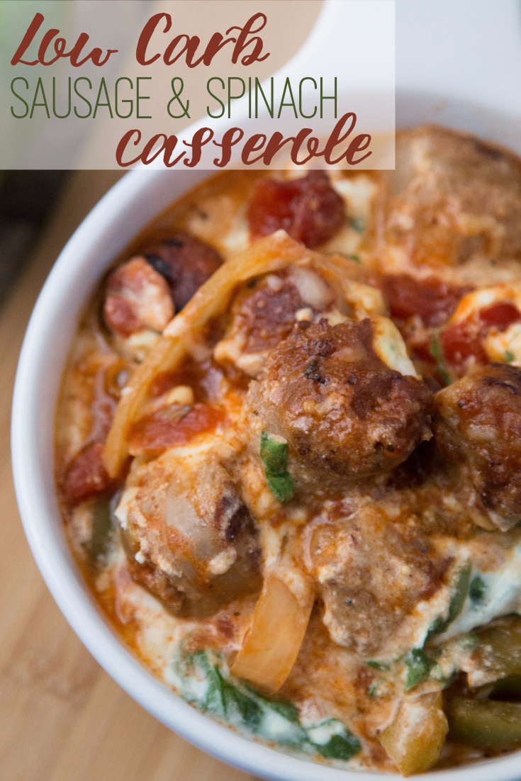 Low Carb Sausage and Spinach Casserole - comfort food without the carbs!