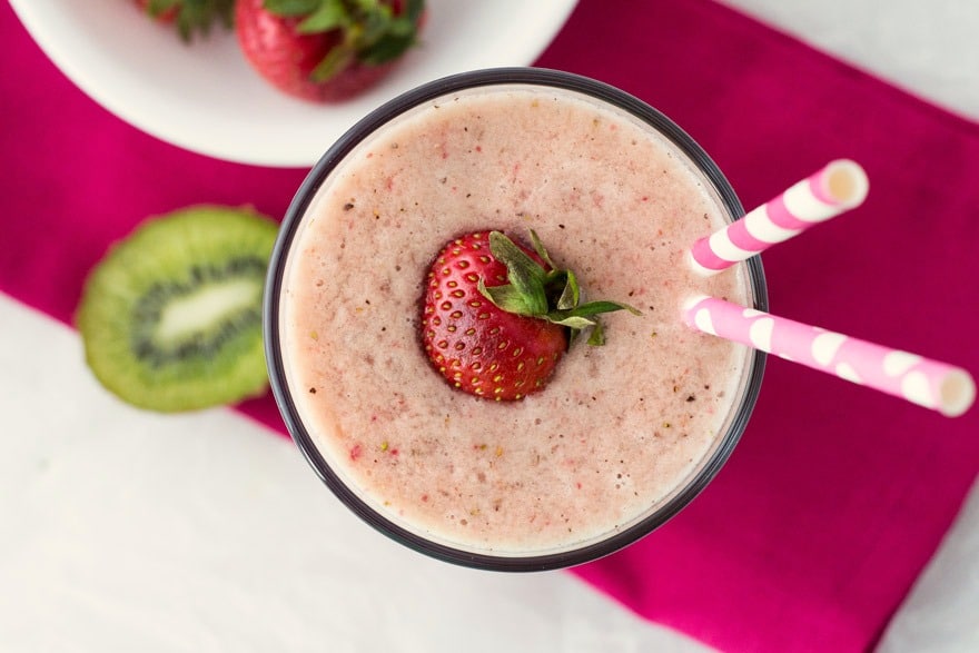 Strawberry Kiwi Smoothie top view