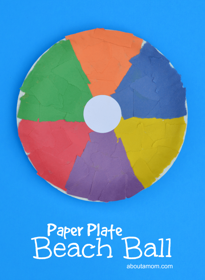 beach ball paper plate craft for summer