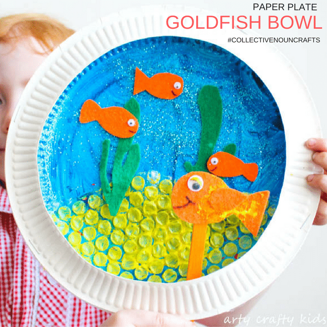 goldfish bowl summer paper plate craft