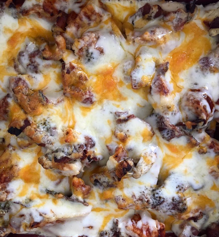 bbq chicken with bacon and cheese