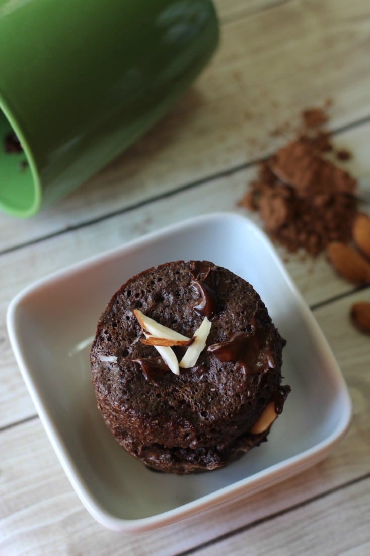 Chocolate Low Carb Mug Cake with Almonds