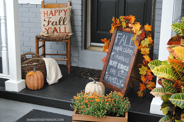 rustic fall front porch