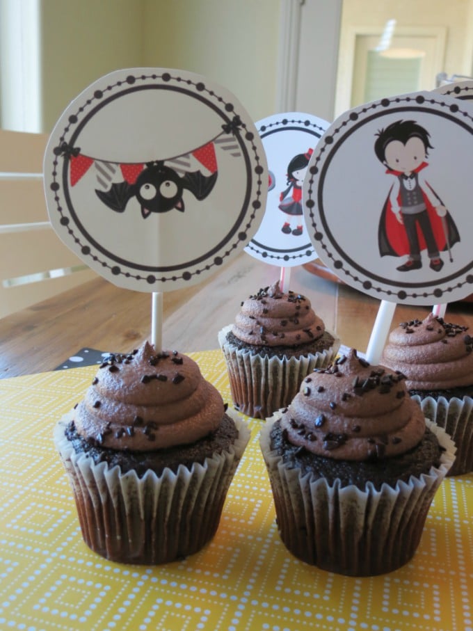 cute vampire halloween cupcake toppers