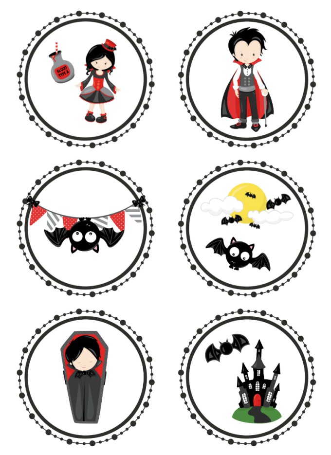 vampire halloween cupcake toppers printable