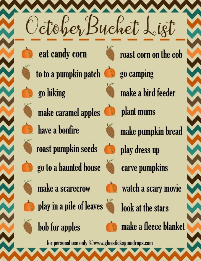 October bucket list