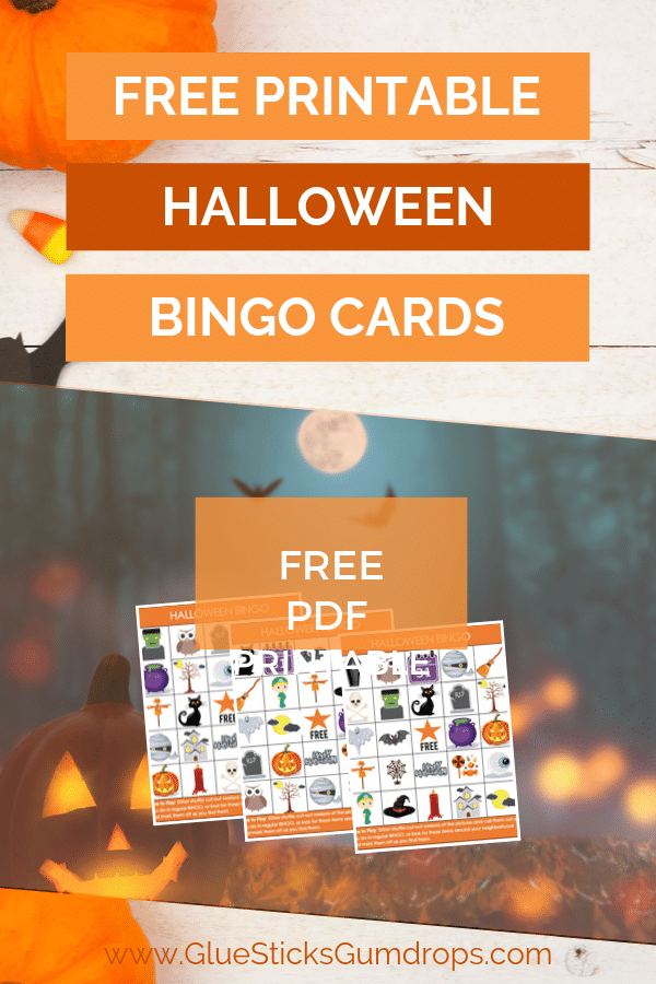 Printable Halloween Bingo Game - Glue Sticks and Gumdrops