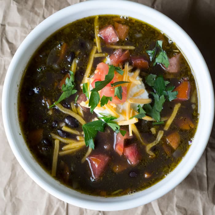 black bean soup square