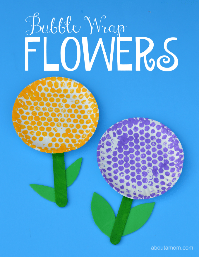 bubble wrap flower craft