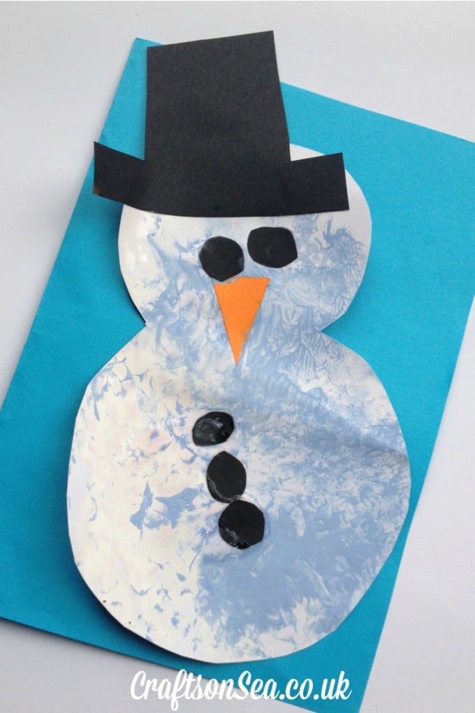 bubble wrap painted snowman