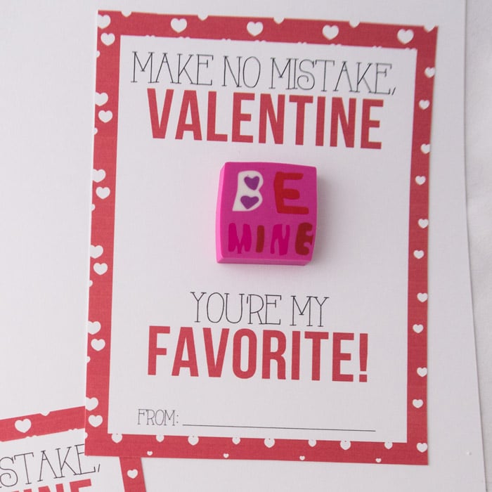 Easy eraser valentines