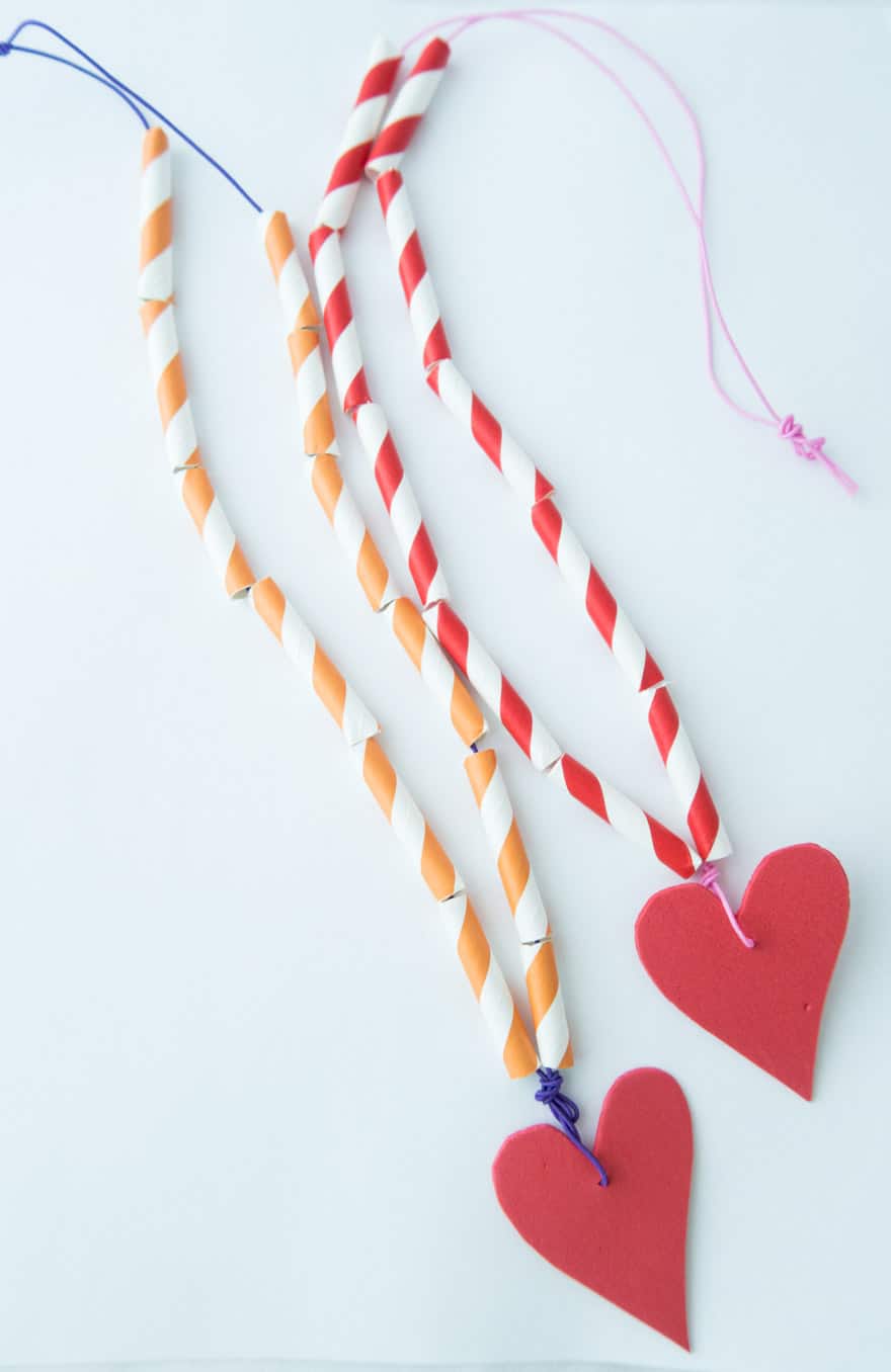 Heart Necklace Valentine's Day Craft for Kids - Glue Sticks and Gumdrops