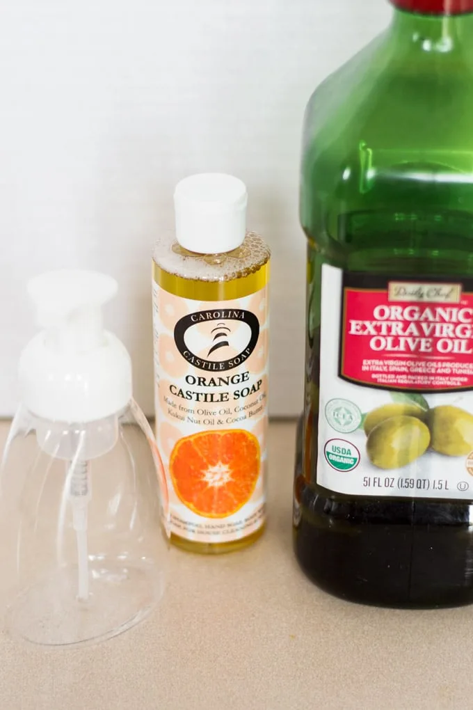 ingredients for homemade foaming hand soap