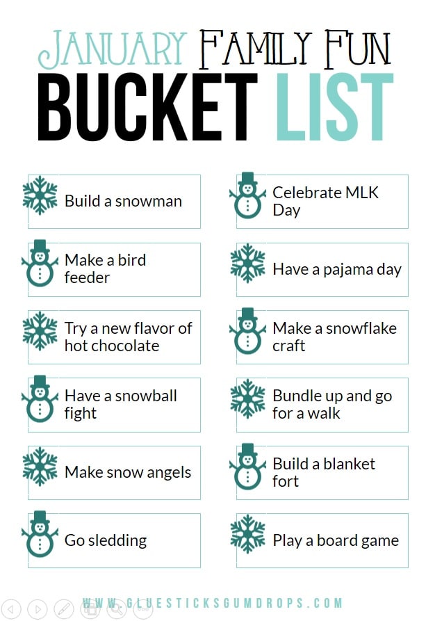 January Family Fun Bucket List