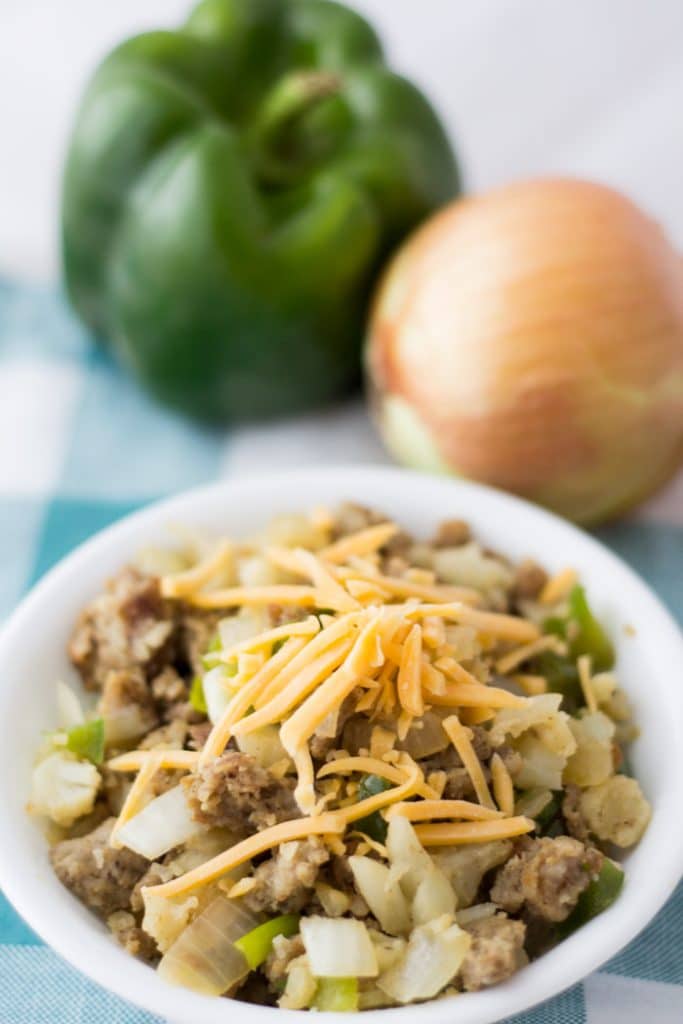 Easy Low Carb Sausage and Cauliflower Casserole for a quick weeknight meal