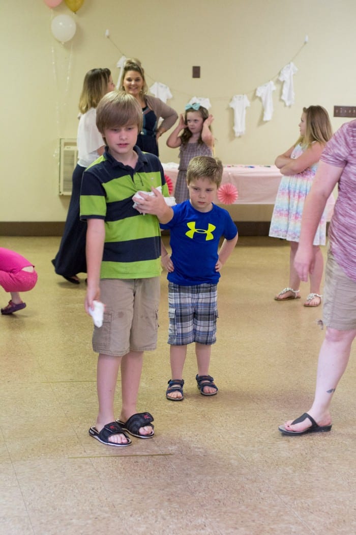 dirty diaper toss baby shower game