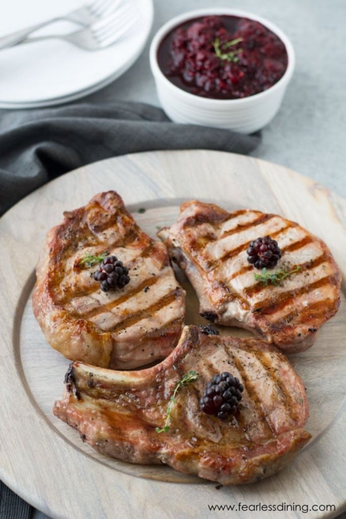 pork chops on the grill