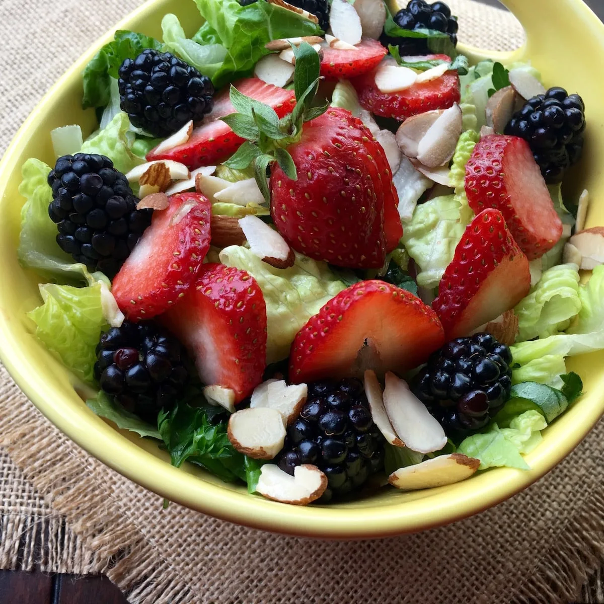 Crisp and refreshing mixed berry salad with almonds
