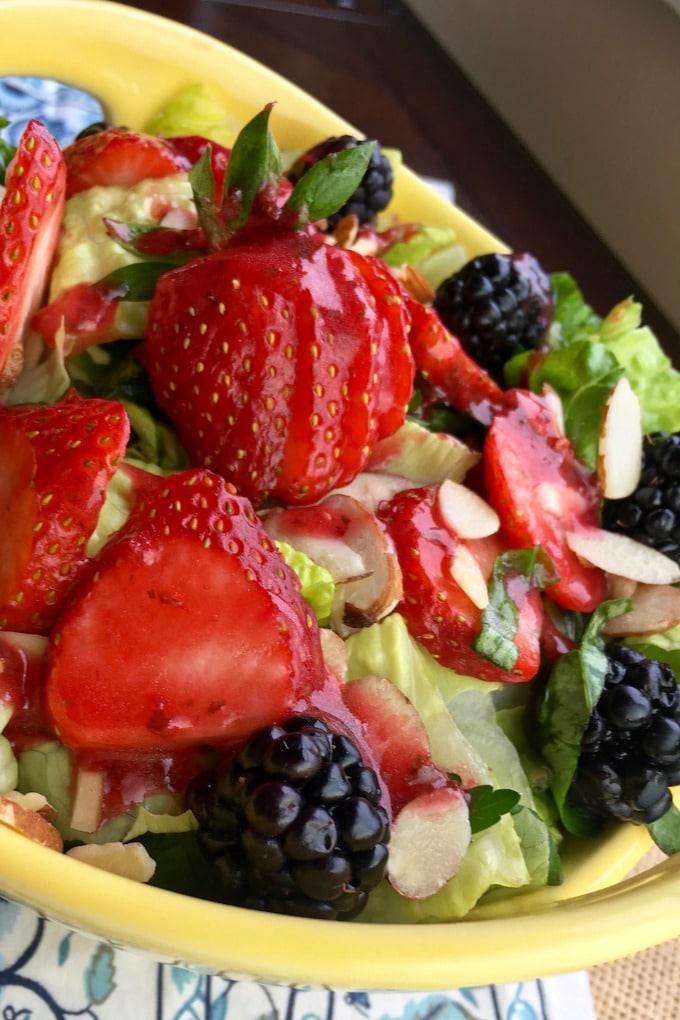 Mixed Berry Salad with Raspberry Vinaigrette Dressing