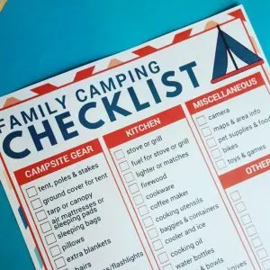 printable family camping list