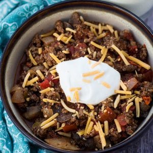 Easy Beef and Mushroom Low Carb Chili