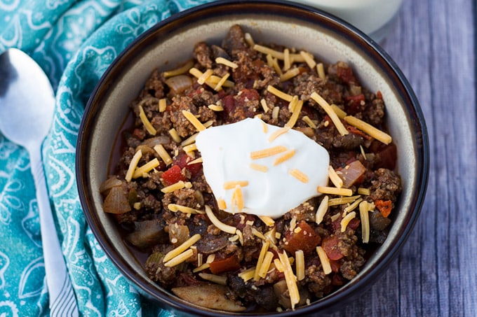 Easy Beef and Mushroom Low Carb Chili