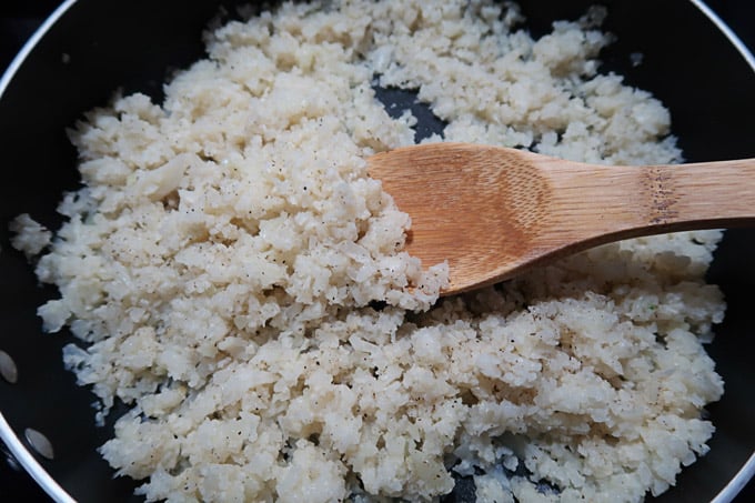 Riced Cauliflower for Korean Meatballs