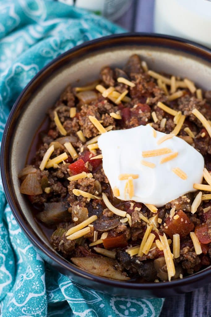 Beef and Mushroom Low Carb Chili Recipe - Glue Sticks and Gumdrops