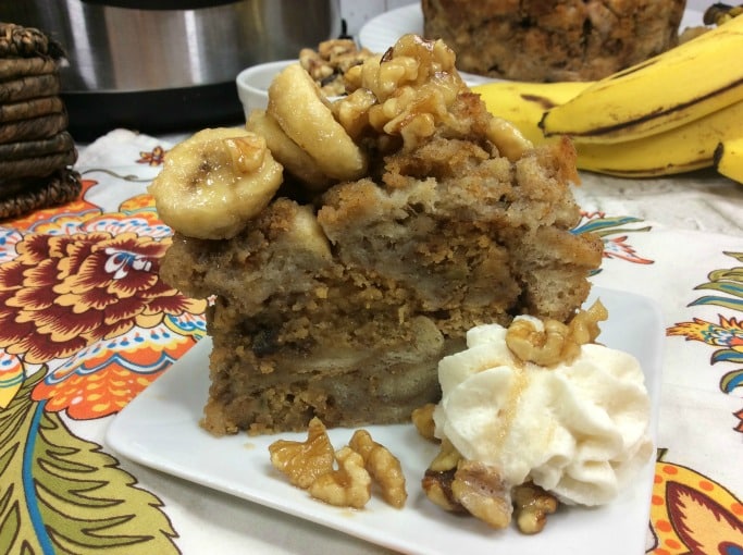 Instant Pot French Toast Casserole with Bananas and Walnuts