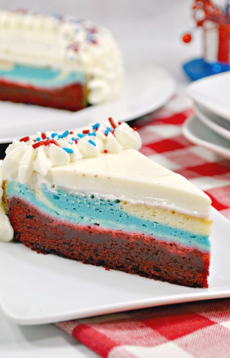 Red White and Blue Cheesecake for the 4th of July
