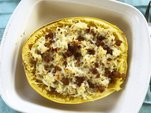 Chicken Bacon Low Carb Spaghetti Squash Boats