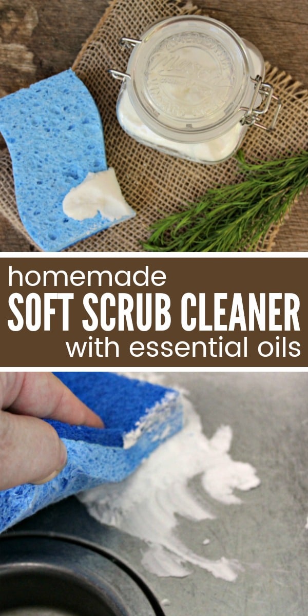 Homemade Soft Scrub Cleaner Recipe with Essential Oils