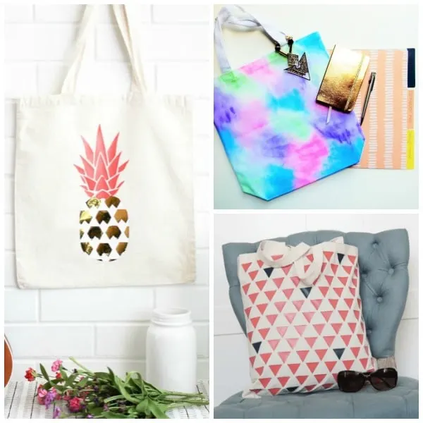 DIY decorated canvas tote bags - Crafty Nest