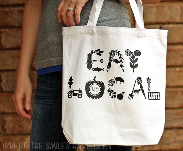 eat local tote bag
