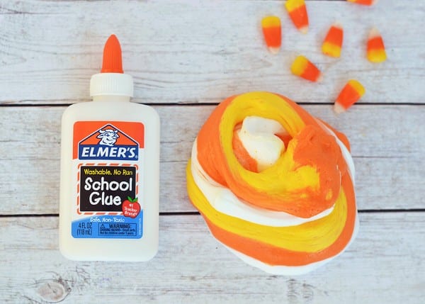 fluffy candy corn slime
