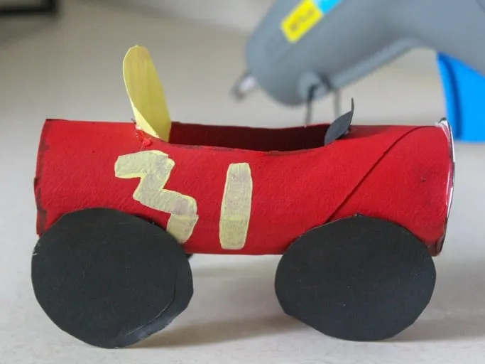 vehicle crafts for preschoolers  Toilet Paper Roll Race Cars