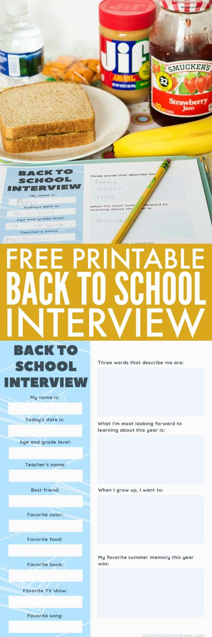 Free Printable Back to School Interview