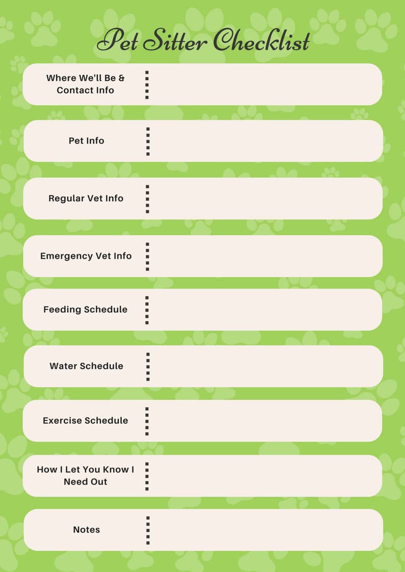 Free Printable Pet Sitting Forms That are Delicate Hudson Website