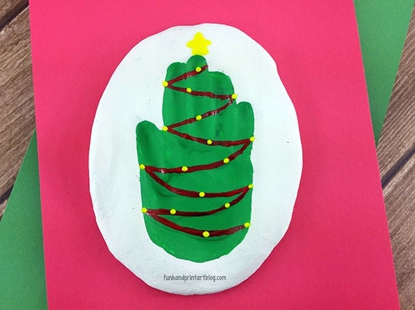 christmas tree hand impression craft