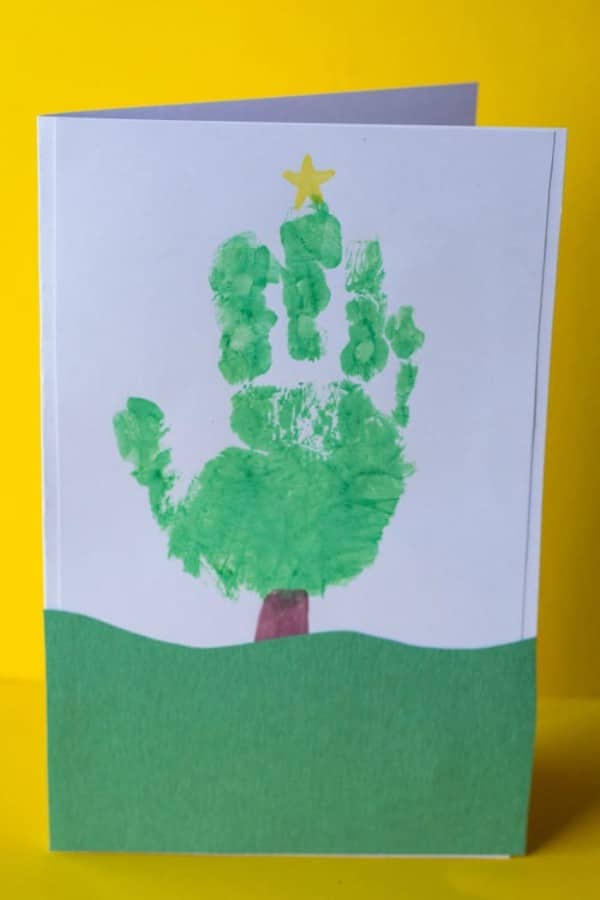 handprint christmas tree card