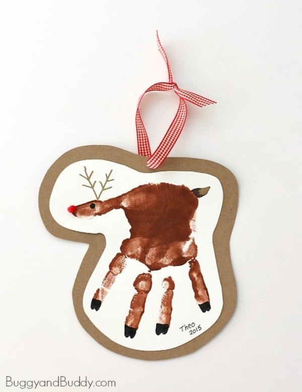 reindeer handprint ornament