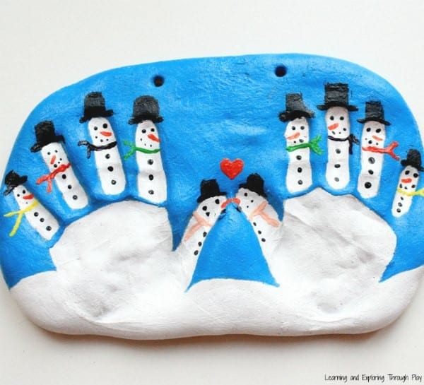 salt dough snowman keepsake