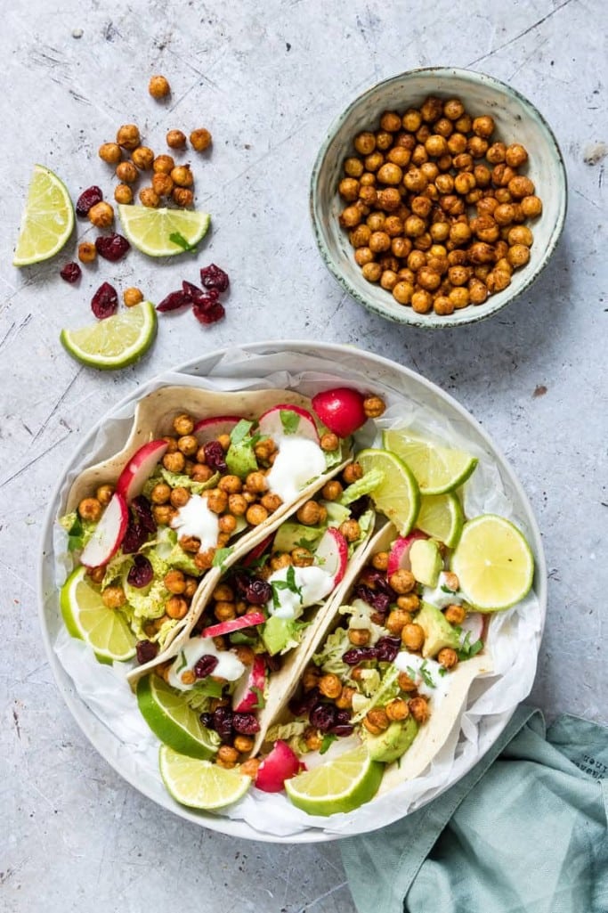 crispy chickpea tacos