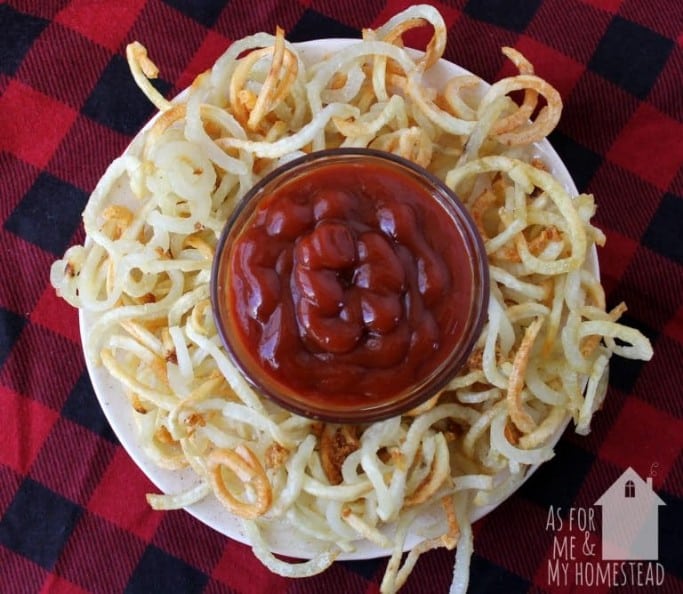 spiralized garlic fries