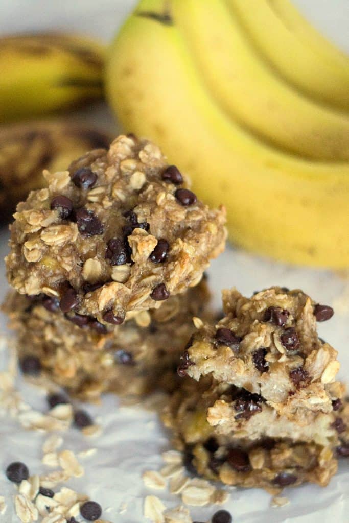 Easy Banana Cookies with Peanut Butter and Chocolate Chips