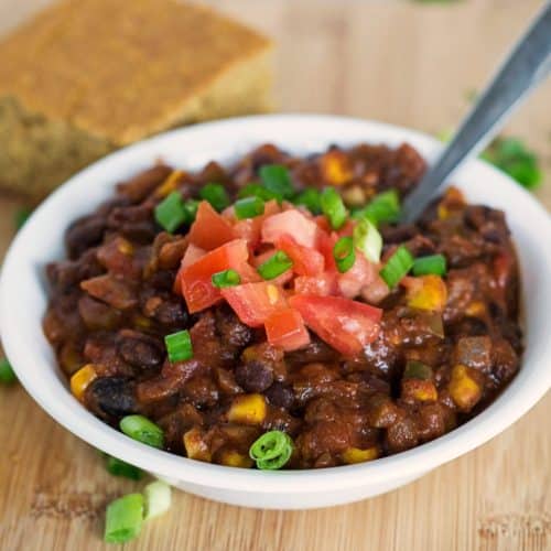 Easy Vegan Black Bean and Corn Chili Glue Sticks and Gumdrops