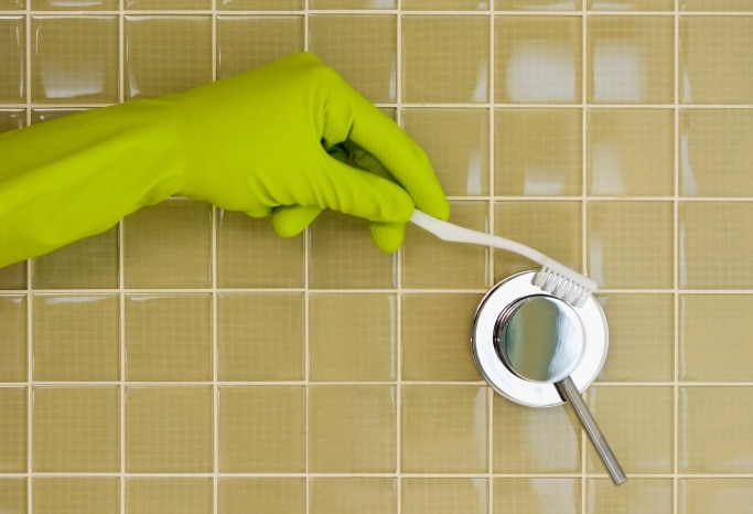 cleaning the shower