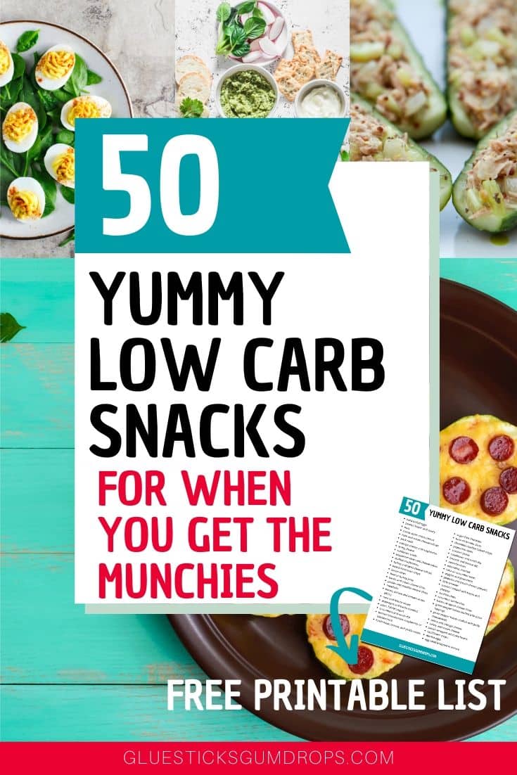 pin image for 50 low carb snacks for when you get the munchies